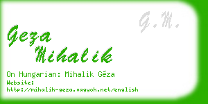 geza mihalik business card